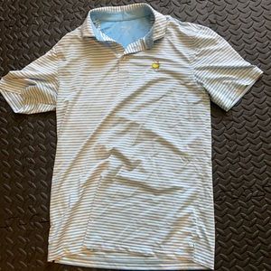 Masters tournament blue strip polo golf shirt